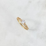 Anillo Solitario Churumbela Cinta 2gr / T7 1/2 / Circon Blanco Blancos Oro Amarillo