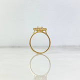 Anillo Solitario Halo Rectangulo 3.5gr / T7 / Circon Blanco Blancos Oro Amarillo *