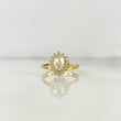 Anillo Solitario Halo Ovalado 3.3gr / T7 / Circon Blanco Blancos Oro Amarillo *