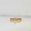 Anillo Solitario Churumbela Doble 2.55gr / T7 / Circones Blancos Oro Amarillo *