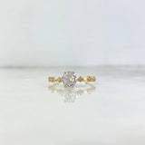 Anillo Solitario Ovalos Estrellados 1.5gr / T7 / Circon Blanco Blancos Oro Amarillo