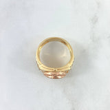 Anillo Corona Reloj Nautico 11.8gr / T11 / Circones Blancos Tres Oros 18K *