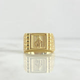 Anillo Virgen Milagrosa 2.35gr / T8 3/4 / Cuadro Mateado Oro Amarillo 18K *