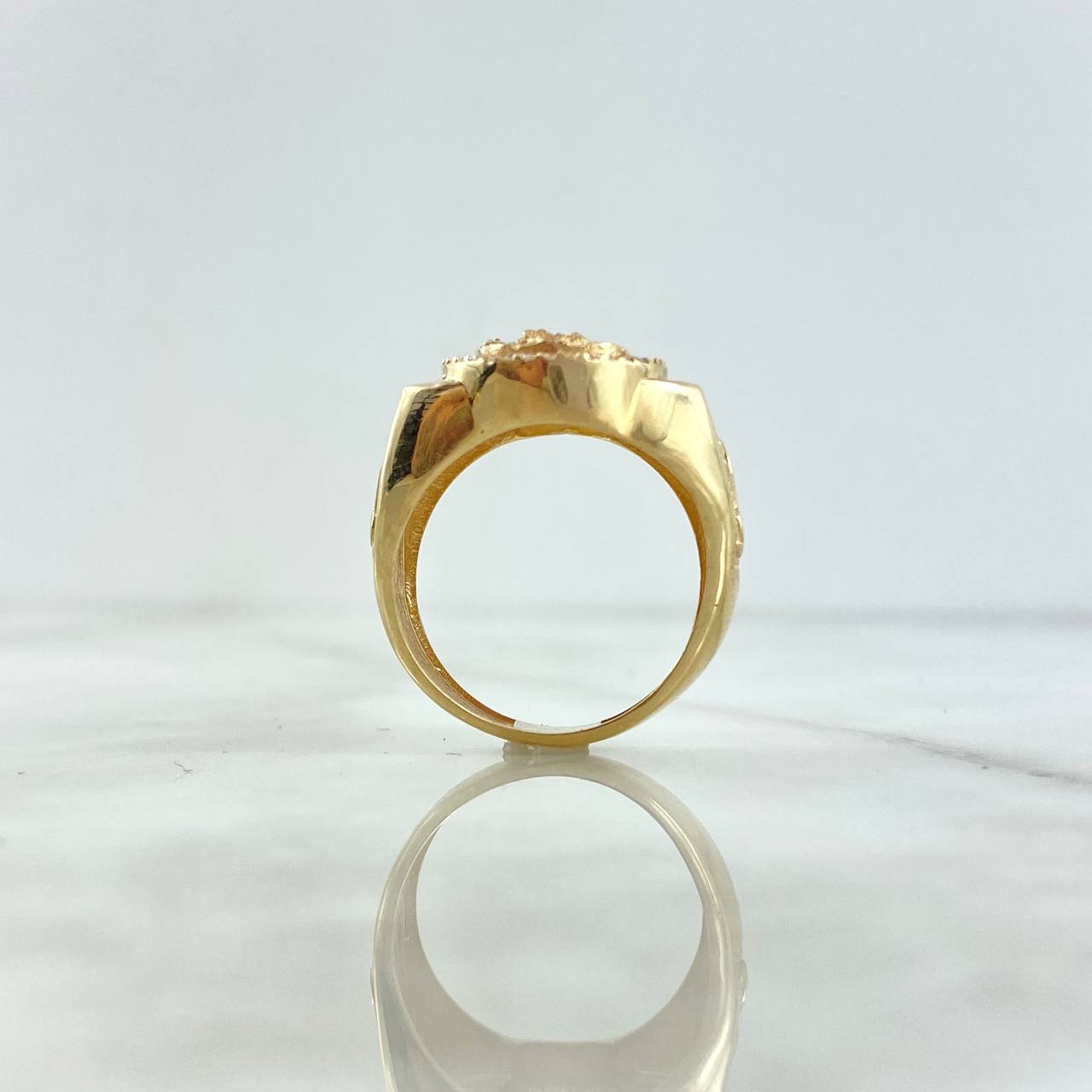 Anillo Virgen del Carmen 10.7gr / T10 / Circones Blancos Oro Amarillo