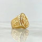 Anillo Virgen del Carmen 10.7gr / T10 / Circones Blancos Oro Amarillo