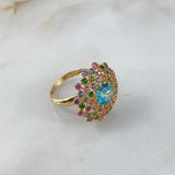 Anillo Flor De Loto 6.85gr / T7 1/4 / Circones Colores Oro Amarillo©