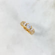 Anillo Solitario Rectangulos 4.55gr / T7 / Circones Blancos Oro Amarillo