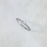 Anillo Solitario Churumbela 1.55gr / T7 1/4 / Circon Blanco Blancos Oro Blanco