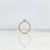 Anillo Solitario Churumbela Linea 2.15gr / T7 1/2 / Circon Blanco Blancos Oro Amarillo