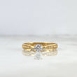 Anillo Solitario Churumbela Linea 2.15gr / T7 1/2 / Circon Blanco Blancos Oro Amarillo