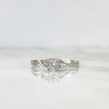 Anillo Solitario Olas 1.65gr / T7 / Circon Blanco Oro Blanco