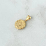 Dije Virgen Milagrosa 0.8gr / 2cm / Circulo Texturizado Oro Amarillo 18K