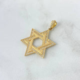 Dije Estrella de David 4.6gr / 3.4cm / Circones Blancos Oro Amarillo 18K *