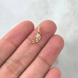 Dije Ala 0.5gr / 1.8cm / Circones Blancos Oro Amarillo 18K *