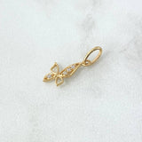 Dije Mariposa 0.6gr / 2cm / Circones Blancos Oro Amarillo 18K *