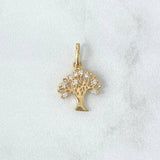 Dije Arbol de la Vida 1.05gr / 1.8cm / Silueta Circones Blancos Oro Amarillo 18K *