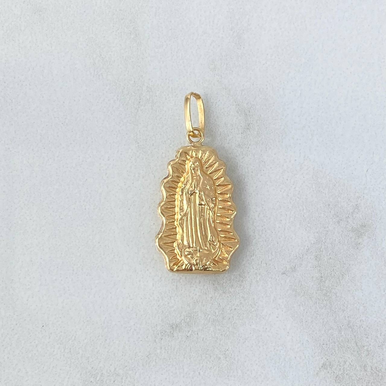 Dije Virgen Guadalupe Silueta 1.2gr / 2.5cm / Mate Liso Oro Amarillo 18K