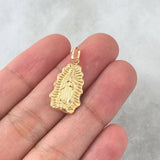 Dije Virgen Guadalupe Silueta 1.2gr / 2.5cm / Mate Liso Oro Amarillo 18K