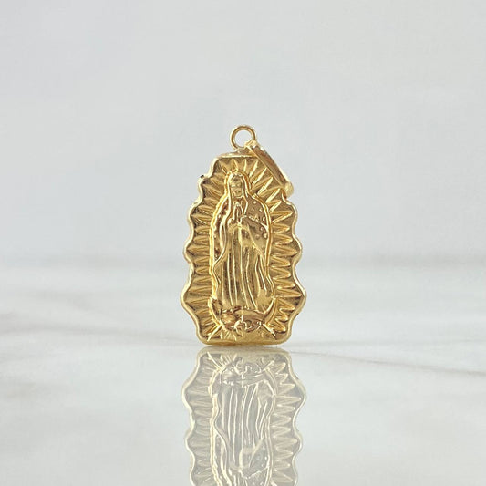 Dije Virgen Guadalupe Silueta 1.35gr / 2.6cm / Mate Liso Oro Amarillo 18K *