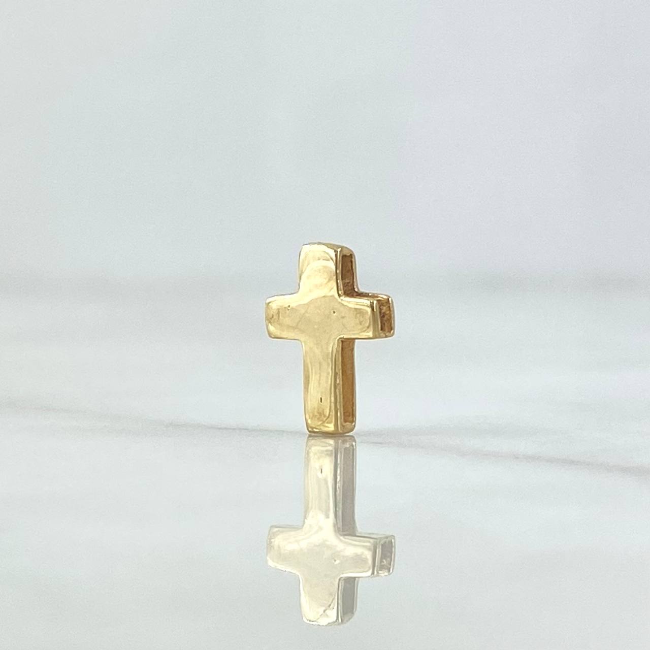 Dije Cruz Tambor 0.6gr / 1cm / Liso Oro Amarillo 18K *