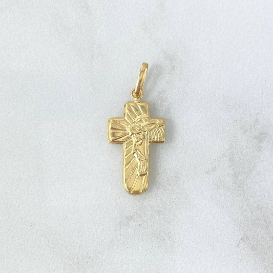 Dije Cruz Rostro Cristo 0.8gr / 2.5cm / Liso Oro Amarillo 18K