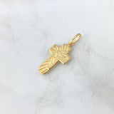 Dije Cruz Rostro Cristo 0.8gr / 2.5cm / Liso Oro Amarillo 18K