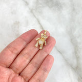 Dije Oso Articulado 4.3gr / 2.5cm / Circones Blancos Negros Oro Amarillo *