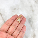 Dije Estrella 1.5gr / 2.5cm / Circones Blancos Oro Amarillo *