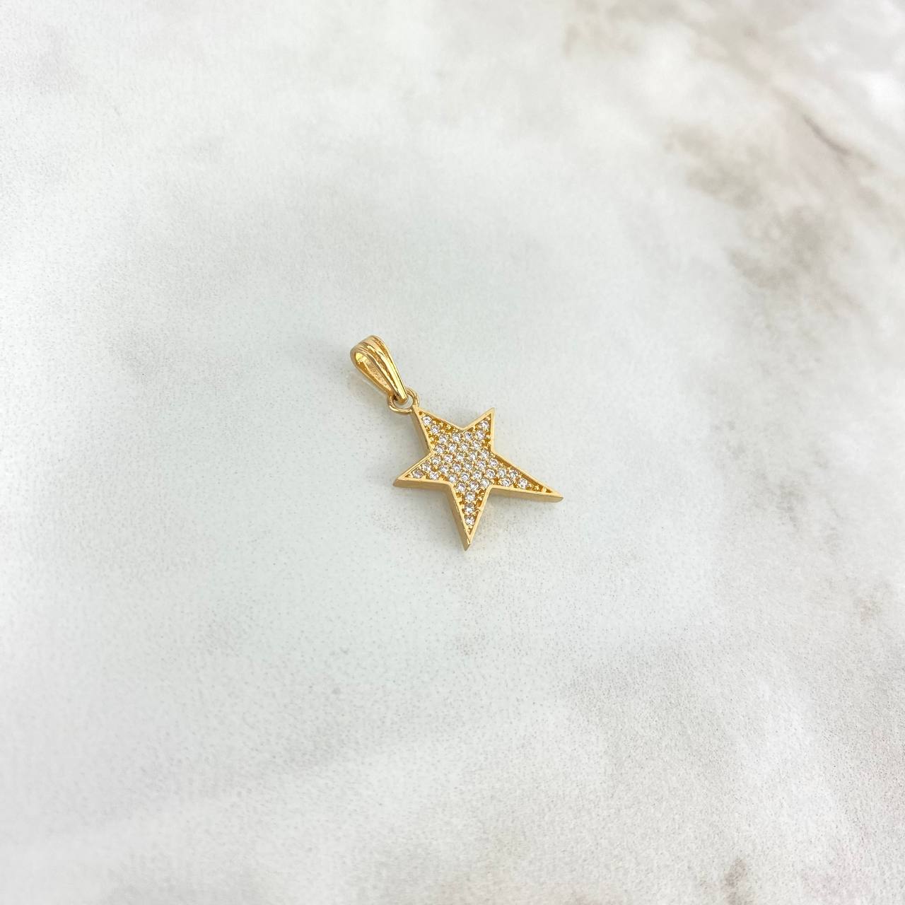 Dije Estrella 1.5gr / 2.5cm / Circones Blancos Oro Amarillo *