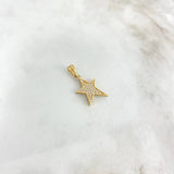 Dije Estrella 1.5gr / 2.5cm / Circones Blancos Oro Amarillo *