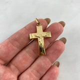 Dije Cruz Cristo 2.5gr / 4.1cm / Troquelada Oro Amarillo©
