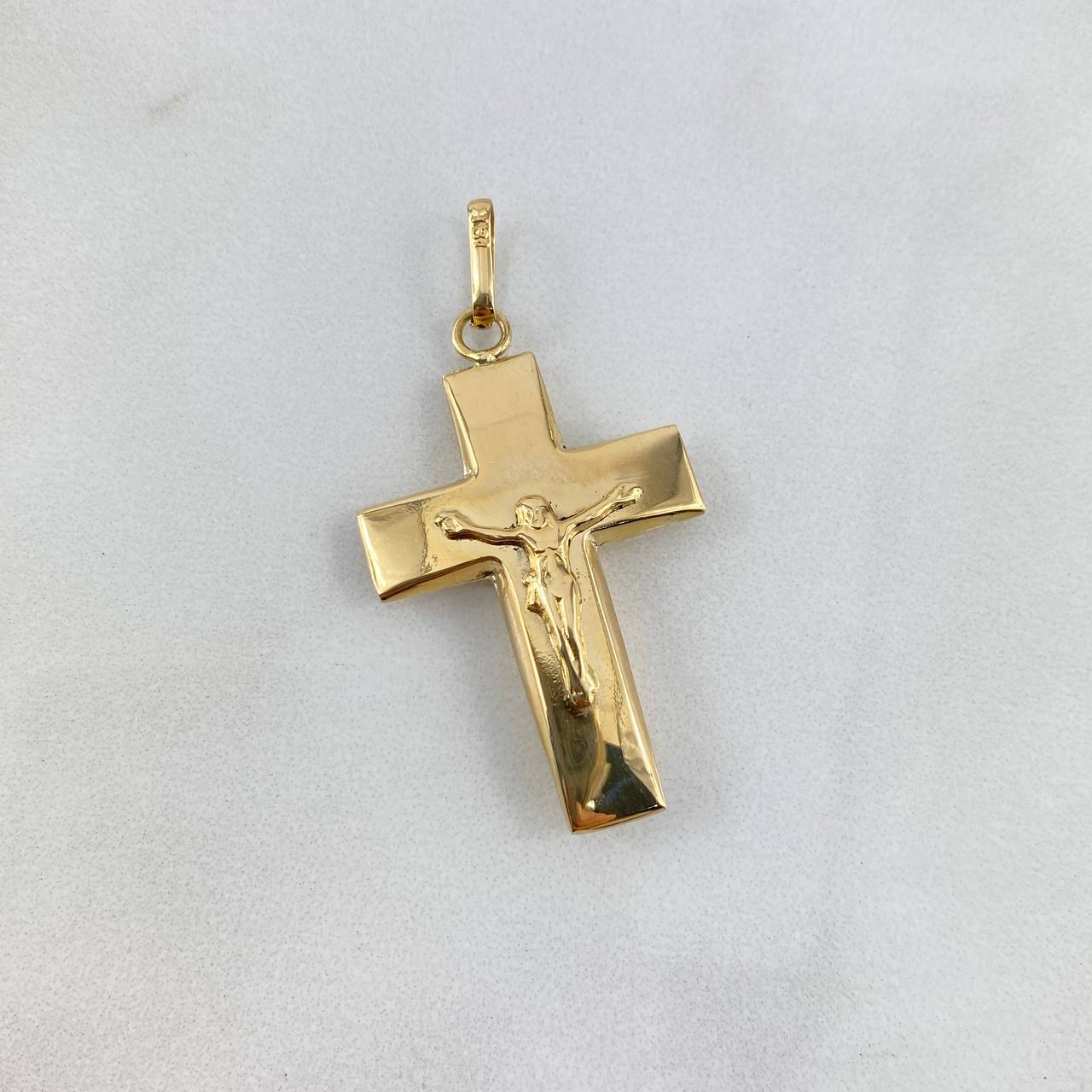 Dije Cruz Cristo 2.5gr / 4.1cm / Troquelada Oro Amarillo©