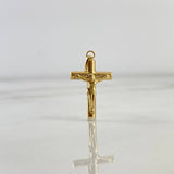 Dije Cruz Cristo 1.05gr / 3.1cm / Baston Liso Oro Amarillo©