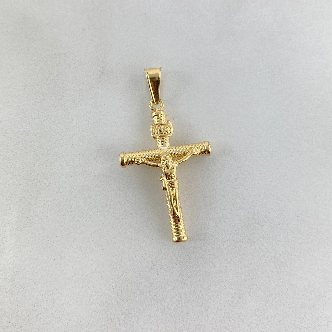 Dije Cruz Cristo 1.25gr / 3.5cm / Baston Atornillado Oro Amarillo©