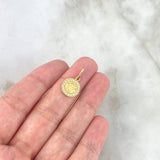 Dije Corona 1.55gr / 1.8cm / Circones Blancos Oro Amarillo