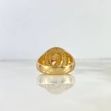 Anillo Herradura Caballo Toro 7.85gr / T11 / Circones Blancos Verdes Oro Amarillo *