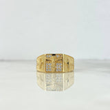 Anillo Cristo Cruces 5.15gr / T10 1/2 / Circones Blancos Oro Amarillo *