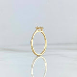 Anillo Solitario Halo Tupido 1.7gr / T6 / Circones Blancos Oro Amarillo