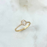 Anillo Solitario Halo Tupido 1.7gr / T6 / Circones Blancos Oro Amarillo