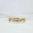 Anillo Bordado 2.05gr / T5 3/4 / Circones Blancos Oro Amarillo