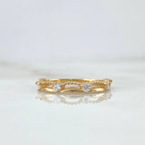 Anillo Bordado 2.05gr / T5 3/4 / Circones Blancos Oro Amarillo