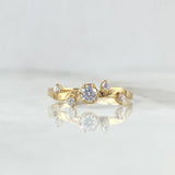 Anillo Ramificado 1.7gr / T8 / Circones Blancos Oro Amarillo