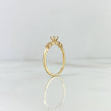 Anillo Solitario Tupido 1.4gr / T5 / Circones Blancos Oro Amarillo