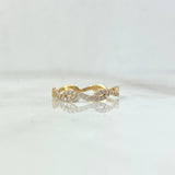 Anillo Oleado 1.3gr / T7 / Circones Blancos Oro Amarillo