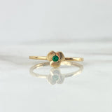 Anillo Trebol 1.5gr / T6 3/4 / Circon Verde Oro Amarillo