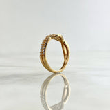 Anillo Cinturon Infinito 2.55gr / T5 1/4 / Circones Blancos Oro Amarillo