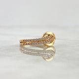 Anillo Cinturon Infinito 2.55gr / T5 1/4 / Circones Blancos Oro Amarillo