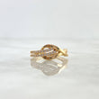 Anillo Cinturon Infinito 2.55gr / T5 1/4 / Circones Blancos Oro Amarillo