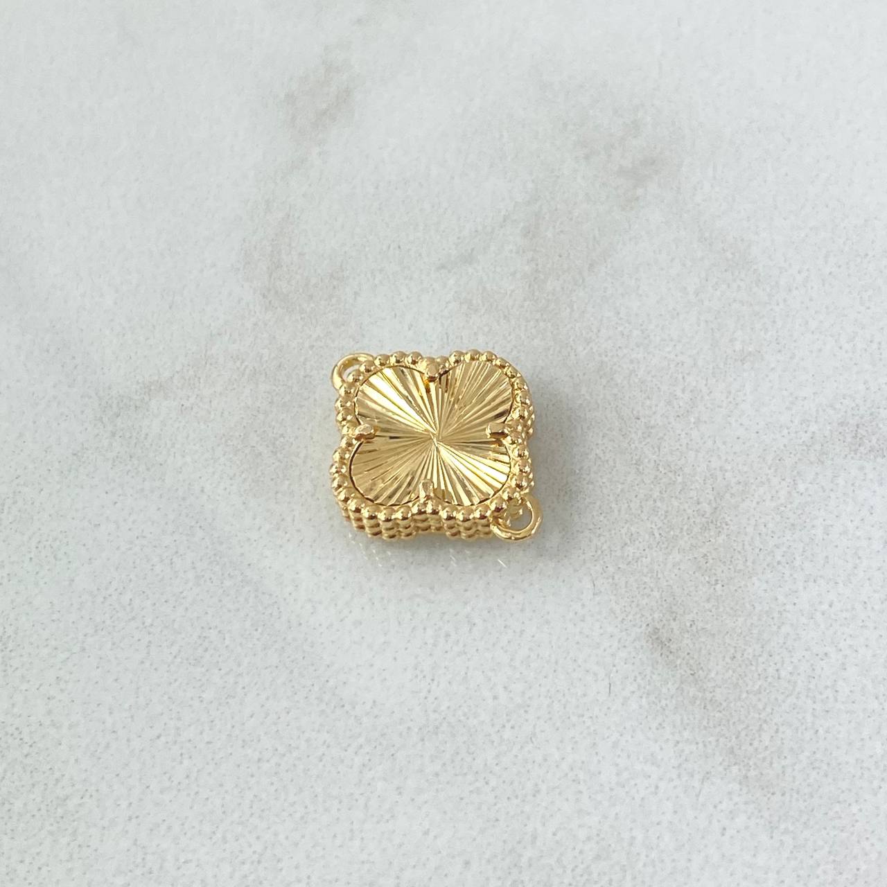 Herraje Trebol VCyA 1.6gr / 1.5cm / Diamantado Punteado Oro Amarillo Nac.Esp. 18K