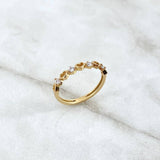 Anillo Corazones 1.6gr / T6 / Circones Blancos Oro Amarillo